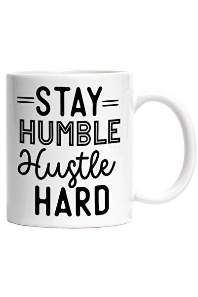 INOVATIX Cana alba personalizata,Stay humble,hustle hard ramai modest,muncest...