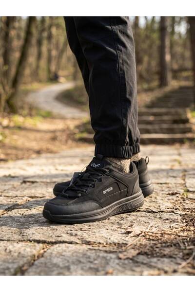 Volis M-25820 Black Lace-Up Memory Foam Sole Casual Men's Outdoor Sports Shoes