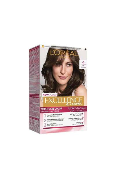 L'ORÉAL كريم صبغة الشعر لوريال إكسيلنس تريبل كير - أشقر لؤلؤي بارد - أشقر رما...