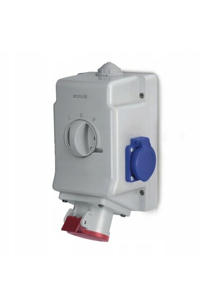 SCAME OPTIMA-COMBI 3P+N+E 16A + 230V priză aplicată cu întrerupător L-0-P