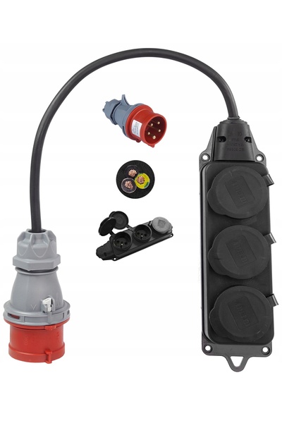 ADELID ADAPTOR REDUCTOR DE TENSIUNE CONVERTOR PRIZĂ 16/5 TRIPLU CEE 16A 3x 230V
