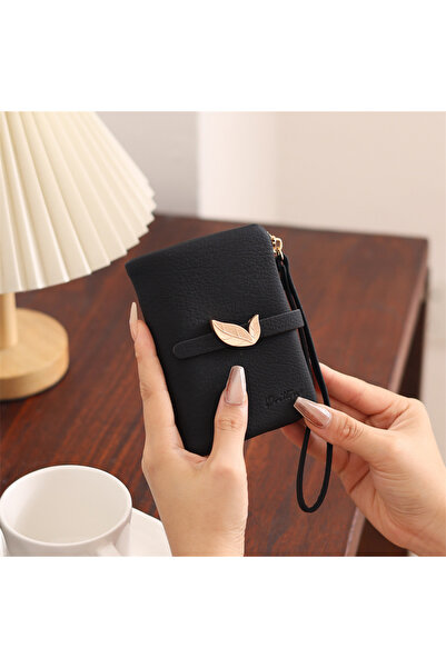 rinkadoll Black Color Elegant Detailed Quality Women's Wallet Handbag
