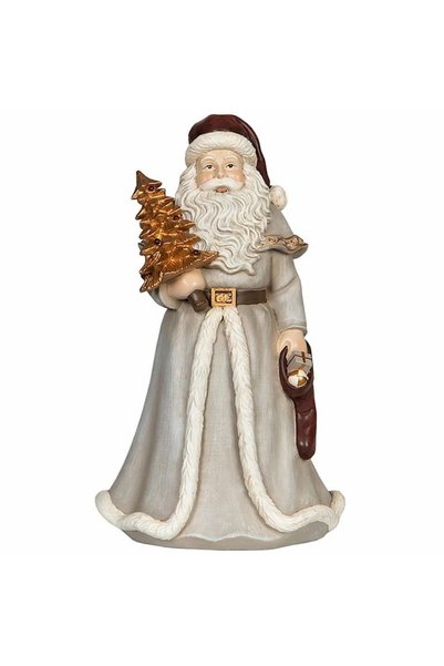Skandi Figurină Moș Crăciun 20cm, gri, decorațiune de Crăciun