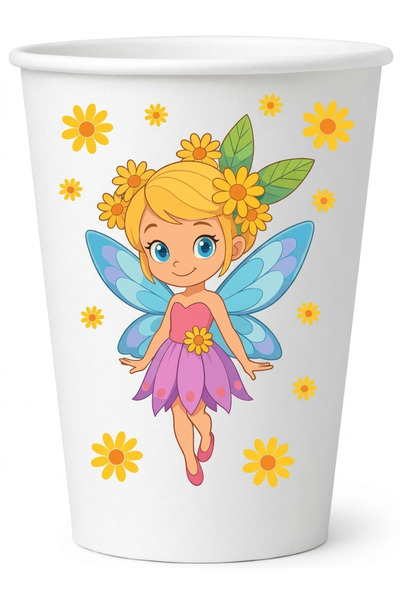 Kişiye Özel İsimli Doğum Günü ve Parti 7 Oz Karton Bardak – Tinkerbell Doğum Günü ve Parti Bardağı – 50 Adet
