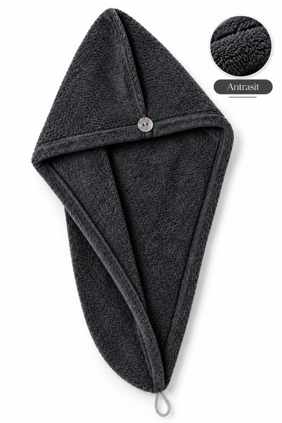TAYA HOME 100% Cotton Hair Drying Cap Buttoned Towel Hair Cap Fast Absorbent Bath Shower Hair Towel