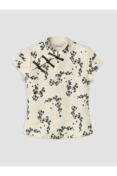 LC Waikiki Esvab • Modern & Distinctive Stand Collar Floral Blouse with Decor...