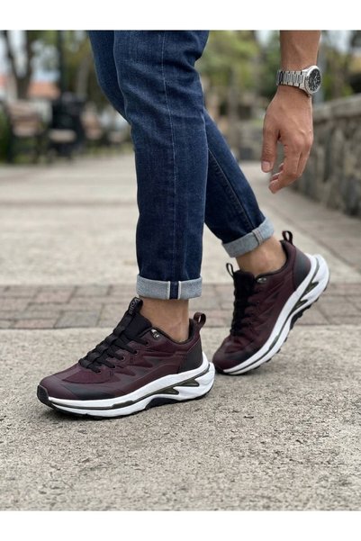 Volis Premium M-26521 Brown Lace-Up Memory Foam Sole Casual Men's Sports Shoes
