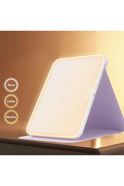 Cosmeticos Oglindă cosmetică | LED | 3 tipuri de lumină - Pliabilă - USB | 22 x 16 cm - Albă