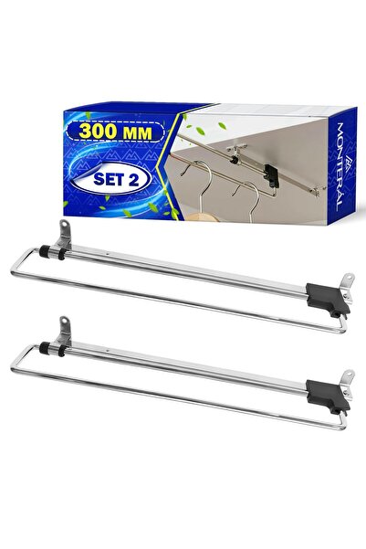 Generic Brand 2 bucăți bară de dulap extensibilă 300 mm