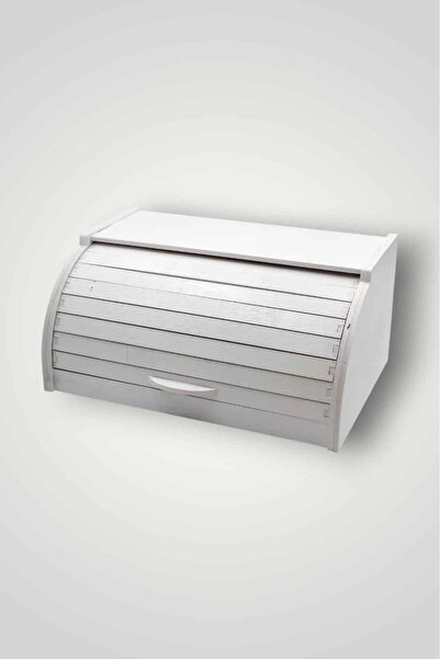 FOXMAG24 Albasia wood bread box, 38x18x26 cm, white finish