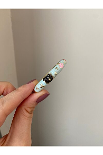Anetta Jewelry Kız çocuğu açık mavi renk detaylı mineli kelepçe model bilezik...