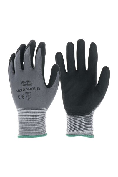 OEM Holzer Ultrahold protective gloves, gray + black, nylon + nitrile + spand...