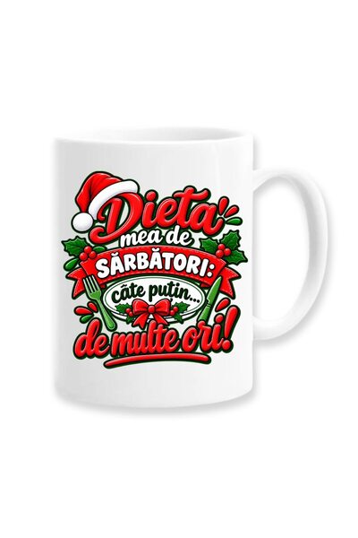 OEM Cană cu mesaj: "Dietă de vacanță a mea, puțină... de multe ori!" '', alb,...