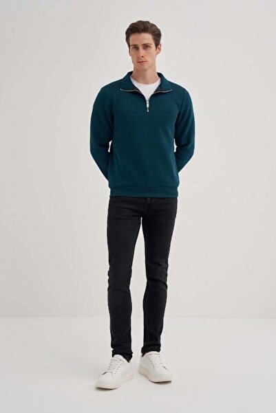 Cazador Men's Jazz 56180 3 Ipl. Dik Yk. Sweat Petrol