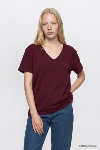 AC&Co / Altınyıldız Classics Burgundy Premium Cotton Soft Textured Anti-Sweat...