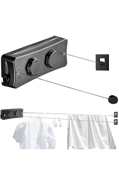Generic Brand Frânghie de rufe retractabilă pentru interior și exterior, 2 x ...