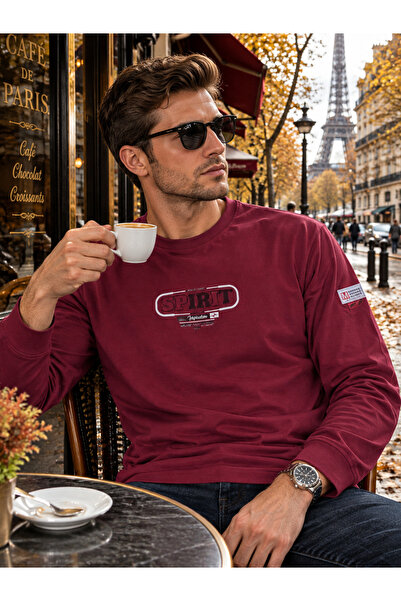 Masimar Men's Spring Round Neck Sweatshirt Long Sleeve Tshirt