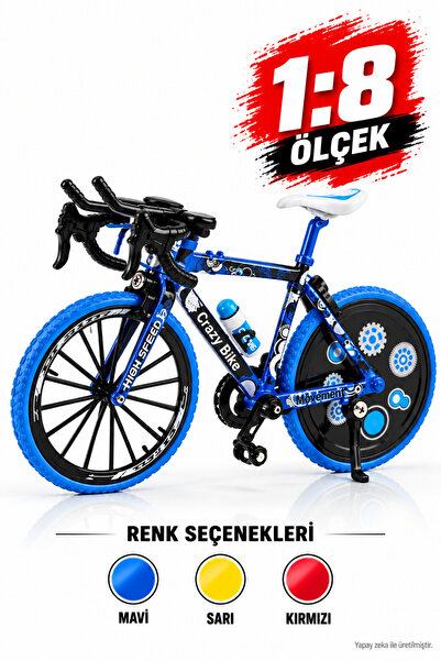 craftivio 1:8 Ölçek Gerçekçi Metal Maket Bisiklet - Amortisörlü, Hareketli Zi...
