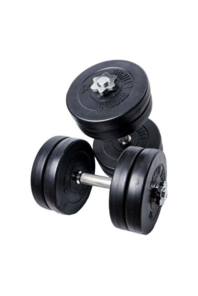 Gorilla Sports Set gantere reglabile 10 - 25 KG cu discuri din ciment