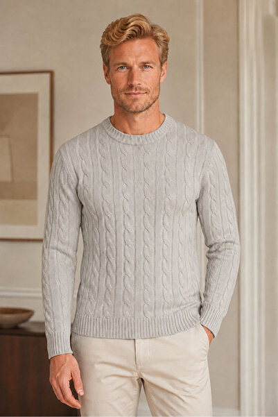 citystyle Men's Long Sleeve Crew Neck Hair Braided Timeless Classic Stylish E...