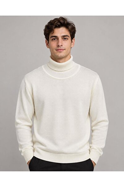 CLASSİCS MEN Huffa Men's Slim Fit High-Neck Men's Knitwear 7430