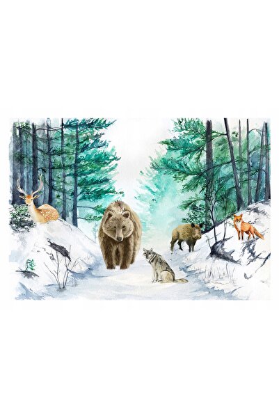 Wallarena Tapet foto PENTRU COPII Animale de pădure pădure 254x184
