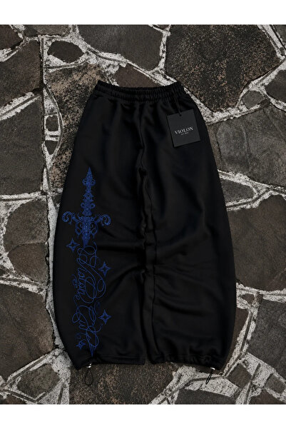 Violon Defeat Stone Detailed Baggy Fit Unisex Sweatpants