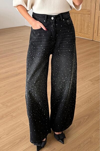 Suziş FÜME FUL TAŞLI BARREL JEAN PANTOLON PER0108