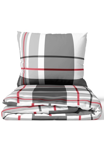 J W SAX 160x200 Lenjerie de pat premium din bumbac în carouri J&W Ruby Tartan