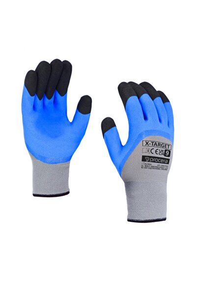 OEM X-TARGET protective gloves, Polyester, blue + gray, size 10