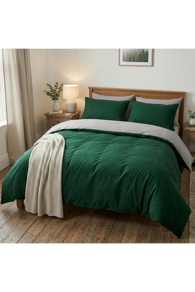 J W SAX Lenjerie de pat 135x200 Verde sticlă Gri Bumbac J&W Emerald Mist