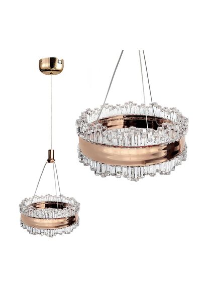 Toolight Κρυστάλλινο Κρεμαστό Φωτιστικό Led Lhj099-cp Gold