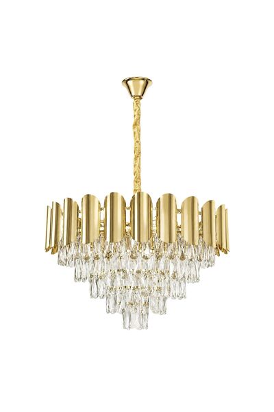 Toolight Κρυστάλλινο Κρεμαστό Φωτιστικό Swe100-cp 60cm Gold
