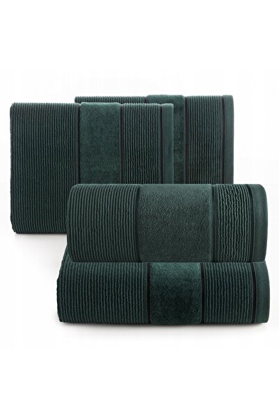 Eurofirany Prosop de baie din bumbac, moale, absorbant, verde, set 4 bucăți, ...