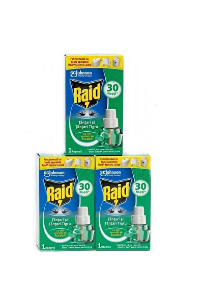 Raid Set de 3 x Rezerve de lichid electric cu ulei de eucalipt, 3 x 21ml