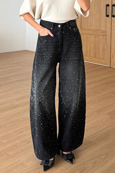 Suziş FÜME FUL TAŞLI BARREL JEAN PANTOLON PER0108