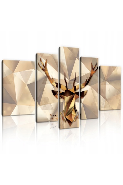 Wallarena Tablou pentru living CERB AURIT MARE triptic 170x100