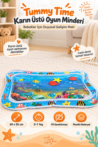 TummyTime Karın Üstü Sulu Oyun Minderi (Bebekler İçin Duyusal Gelişim Matı)
