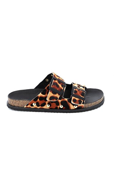 Ateneo Γυναικεία Comfort Παντόφλα Χρώματος Καφέ Animal 23-6209