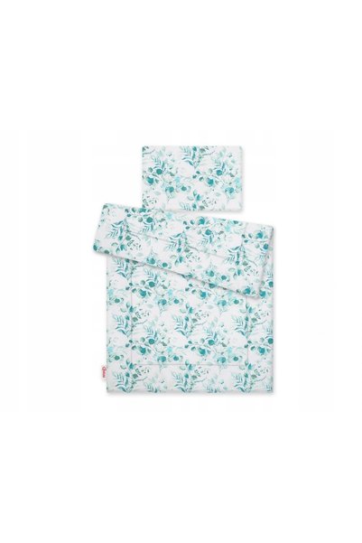 Bobono Set de lenjerie de pat pentru copii cu umplutură 120x90cm - eucalipt m...