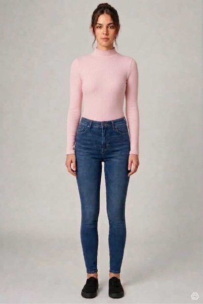 ZACHARIUZ Kadın Balıkçı Yaka Uzun Kollu Çıtçıtlı Body