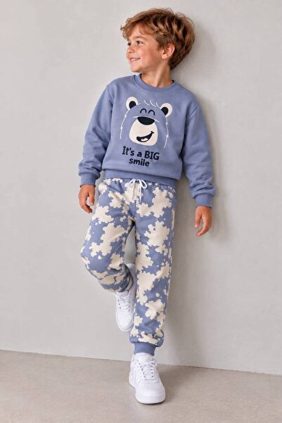 YİGİT BUTİK Set de hanorac cu imprimeu ursuleț de pluș și pantaloni jogger cu...
