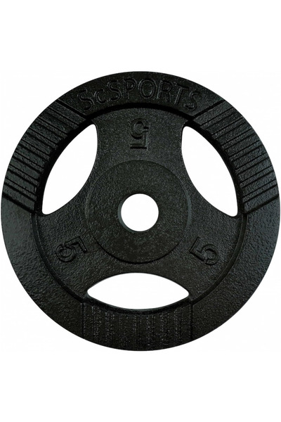 ScSports Set de placi de greutate, 5-30 Kg, 30/31mm, fonta, cu grip, negru