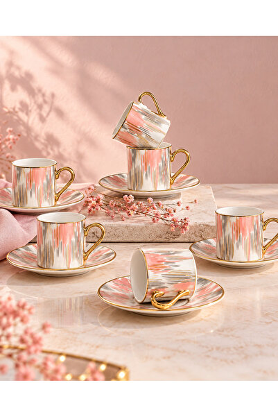 DECOFORM Luxury Art Deco Gold Porselen Kahve fincan Takımı