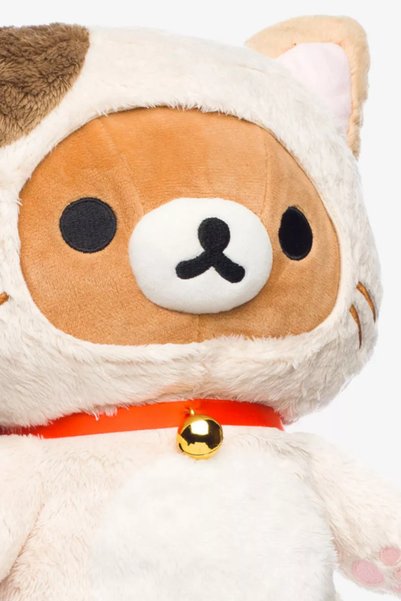 Rilakkuma لعبة قطط لطيفة ناعمة من القطيفة مقاس 38 سم