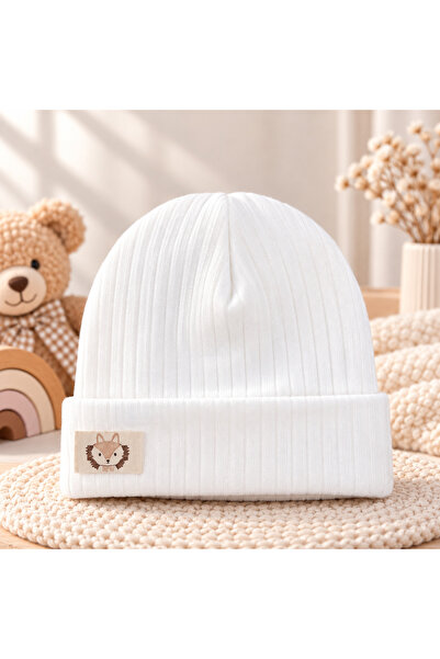 miniboncuk Ribbed Baby Beanie with Tiny Friends Figures – Soft Textured