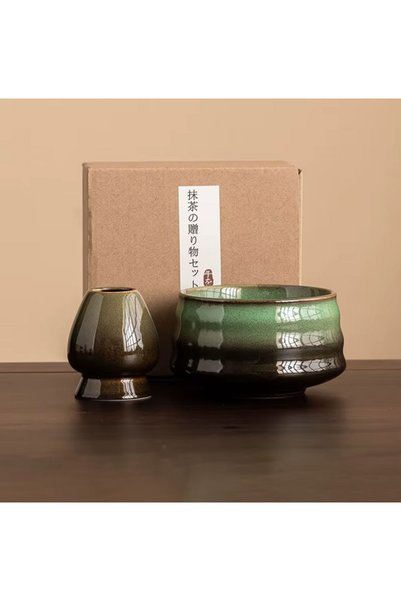 nextbuy 7 Parça Matcha Çay Yapma Seti Japon Tarzı Seramik Kase Whisk Tutucu Standı Bambu Kaşık Çırpıcı Seti