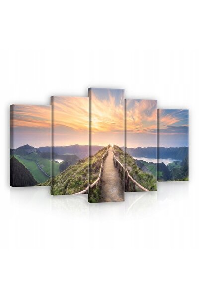 Wallarena Tablou pentru living MOUNTAINS BRIDGE triptic mare 3D 170x100