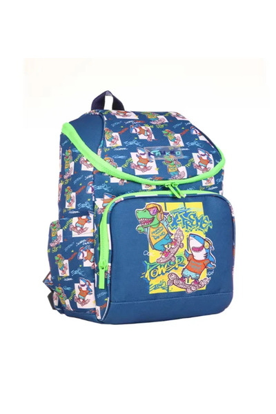 KAUKKO Multi-Patterned Navy Blue School Bag |   Children's Backpack