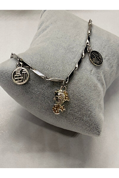 gemsartdeco Fengshui Koi Fish and Fu Success Symbol Steel Bracelet